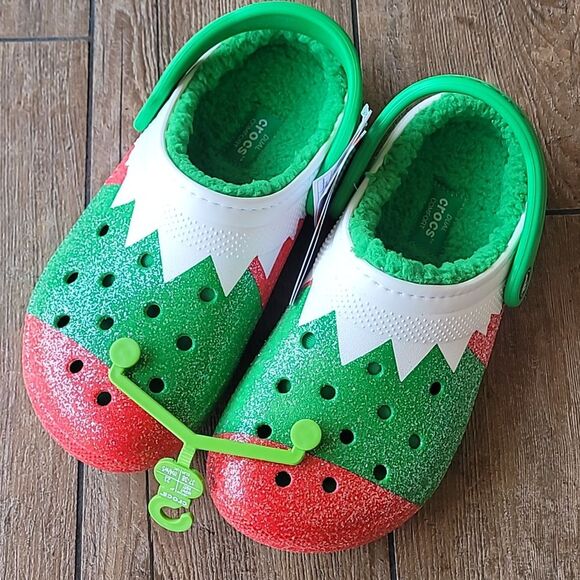 CROCS Classic Lined Clog Holiday Elf Women's Size 7 Men's 5 NWT - Picture 11 of 11